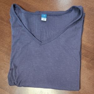 Luxe Blue Ribbed T Shirt